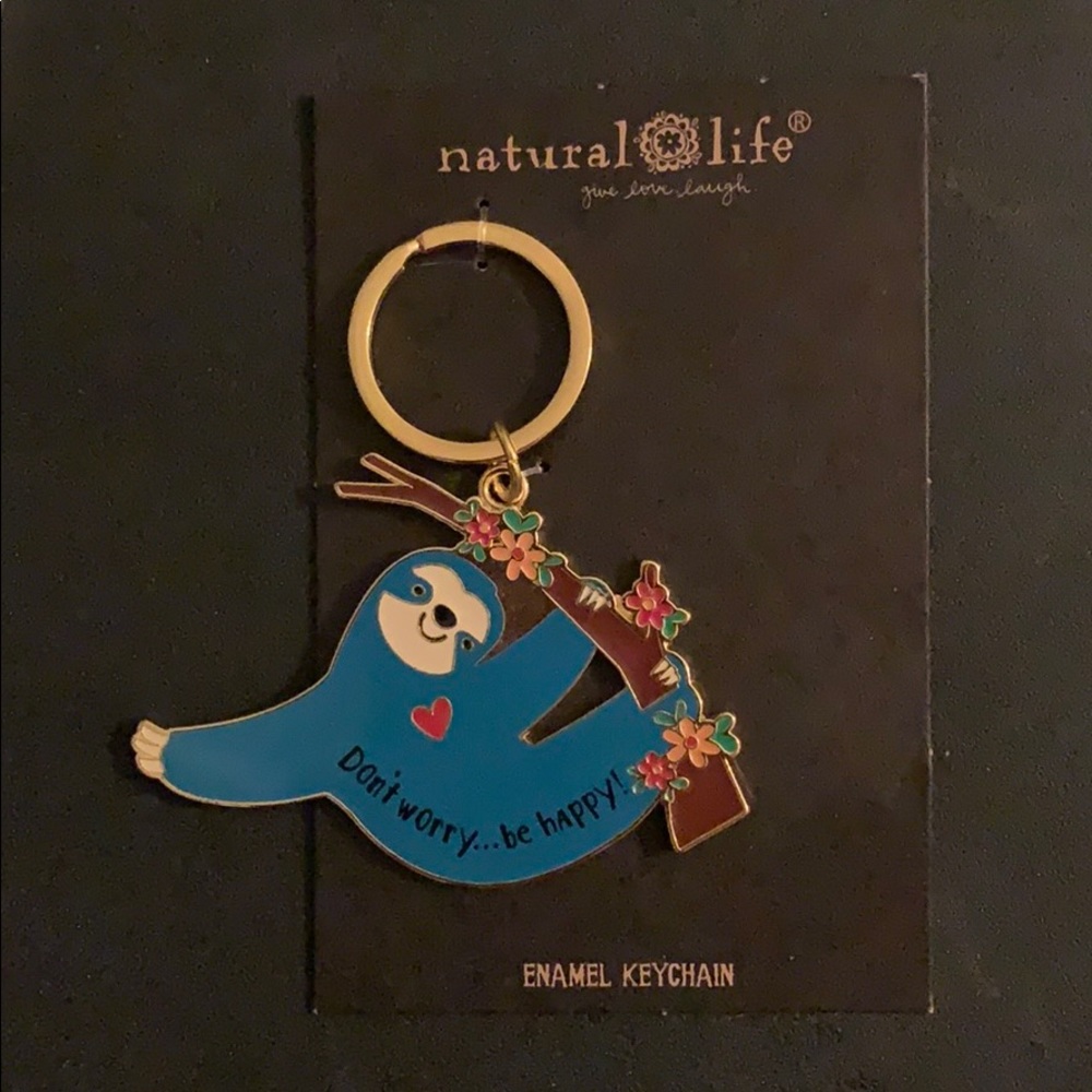 Natural life sloth keychain
